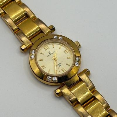 LOT 130: Goldtone Watches: Monroe Quartz, Timex & Piere Cardin