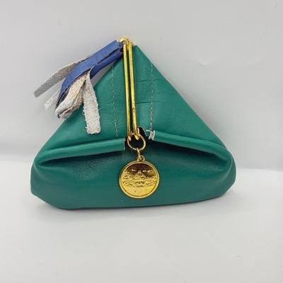 LOT 133J: Vintage Intaglio Earrings, Silvertone Leaf Earrings, Coin Purse & Black Clip EArrings