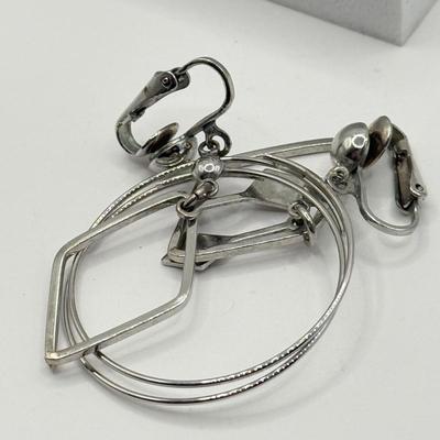 LOT 134J: Silvertone Earrings: Vendome, Trifari & More