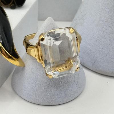 LOT 135J: Monet Clip Earrings, Vendome Ring, Dragonfly Pin & More Jewelry