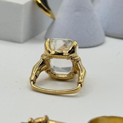 LOT 135J: Monet Clip Earrings, Vendome Ring, Dragonfly Pin & More Jewelry