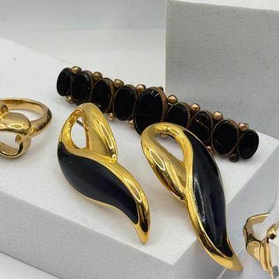 LOT 135J: Monet Clip Earrings, Vendome Ring, Dragonfly Pin & More Jewelry