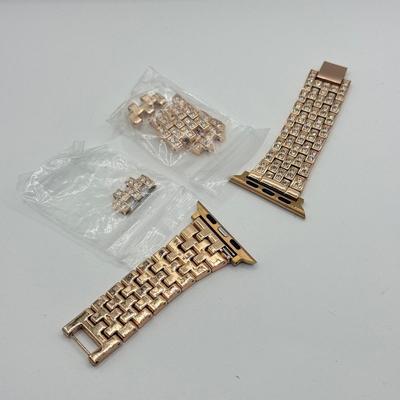 LOT 138J: Rose Gold Jewelry Collection: Apple Watch Band, Henri Bendel Bangles, Studio Time Quartz Cuff Watch, Geneva Watch & More