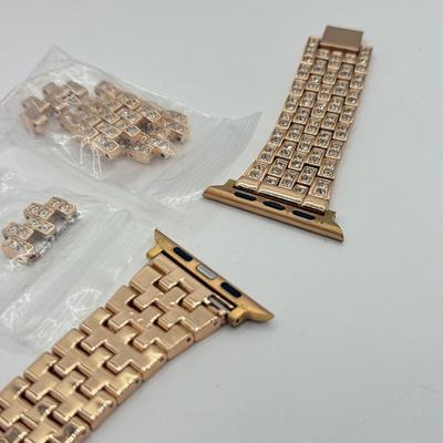 LOT 138J: Rose Gold Jewelry Collection: Apple Watch Band, Henri Bendel Bangles, Studio Time Quartz Cuff Watch, Geneva Watch & More