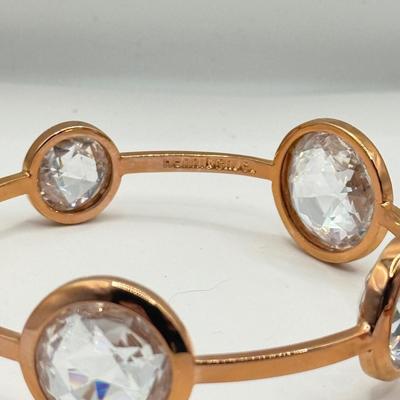 LOT 138J: Rose Gold Jewelry Collection: Apple Watch Band, Henri Bendel Bangles, Studio Time Quartz Cuff Watch, Geneva Watch & More