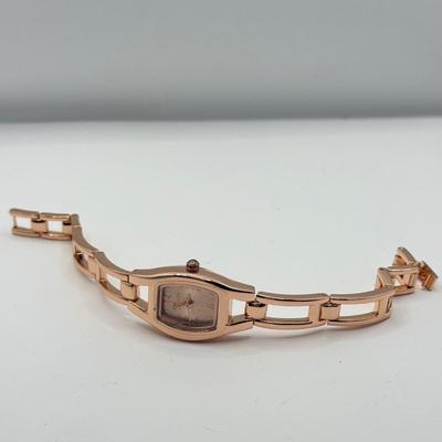 LOT 138J: Rose Gold Jewelry Collection: Apple Watch Band, Henri Bendel Bangles, Studio Time Quartz Cuff Watch, Geneva Watch & More