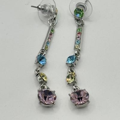 LOT 139J: Colorful Stone Bead Necklaces, Croft & Barrow Drop Earrings, Flower Stretch Bracelet, Watermelon Crystal Bracelet, Colorful...