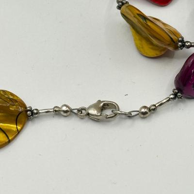 LOT 139J: Colorful Stone Bead Necklaces, Croft & Barrow Drop Earrings, Flower Stretch Bracelet, Watermelon Crystal Bracelet, Colorful...