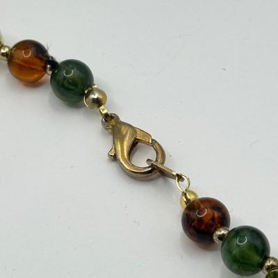 LOT 139J: Colorful Stone Bead Necklaces, Croft & Barrow Drop Earrings, Flower Stretch Bracelet, Watermelon Crystal Bracelet, Colorful...