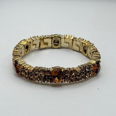 LOT 147J: Earth Tone Jewelry: Statement Necklaces, Earrings & Crystal Bracelet