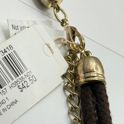 LOT 147J: Earth Tone Jewelry: Statement Necklaces, Earrings & Crystal Bracelet