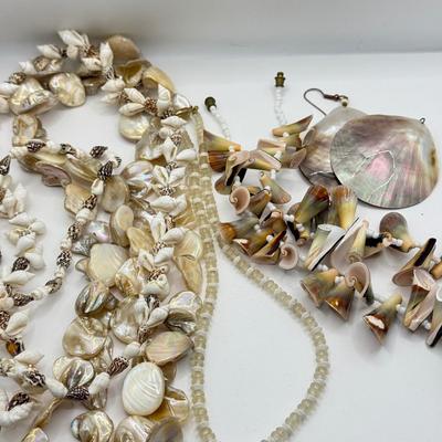 LOT 148J: Shell Necklaces & Earrings