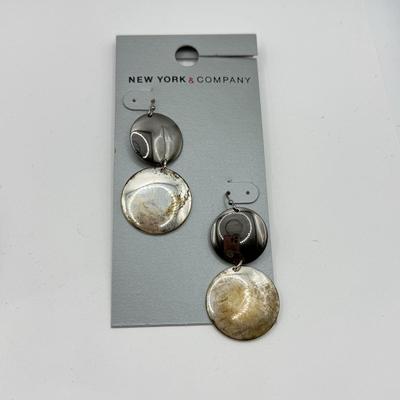 LOT 150J: Silvertone Jewelry Collection: NY & Co Earrings, Bangle Bracelets, Rings & More