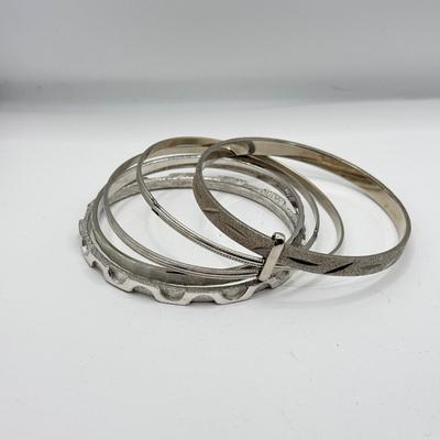 LOT 150J: Silvertone Jewelry Collection: NY & Co Earrings, Bangle Bracelets, Rings & More