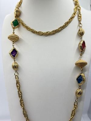 LOT 152J: Collection of Goldtone Fashion Necklaces: NY, Chico’s & More
