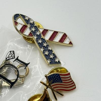 LOT 154J: Misc Pins & Pendants: Ribbons, Flags, Blood Donor
