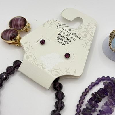 LOT 155J: Amethyst Bracelets, Swarovski Bracelet & More