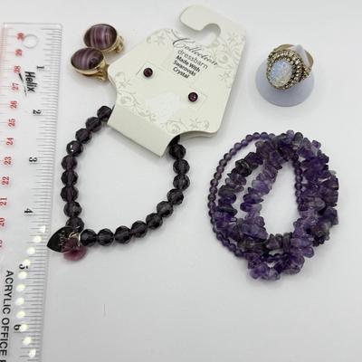 LOT 155J: Amethyst Bracelets, Swarovski Bracelet & More