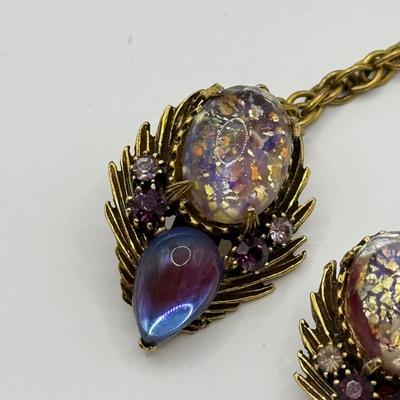 LOT 156J: Vintage Florenza Set: Sweater Clip & Clip on Earrings