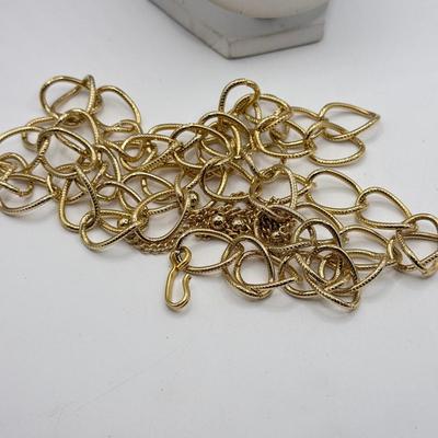 LOT 157J: Collection of Goldtone Necklaces: Aigner, Monet & More
