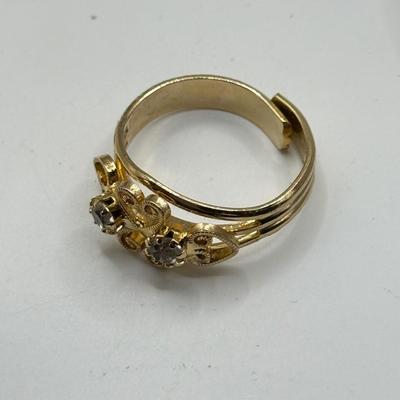 LOT 158J: Pink & Gold Tone Necklaces, Rings & Earrings