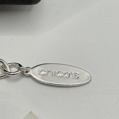 LOT 159: New Lola & Grace Swarovski Lock Chain Necklace, NWT Nadri Earrings, Nordstrom Chain Belts & More