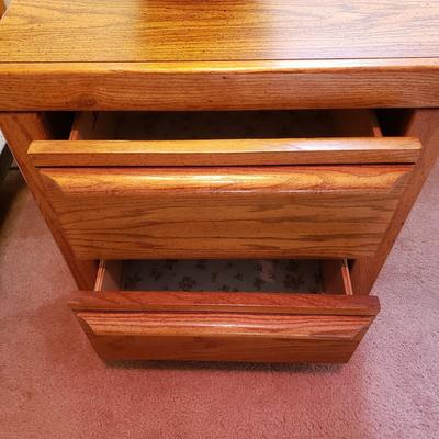 LOT 167Z: Bedroom Set: Two Nightstands with Matching Headboard & Pair of Lamps