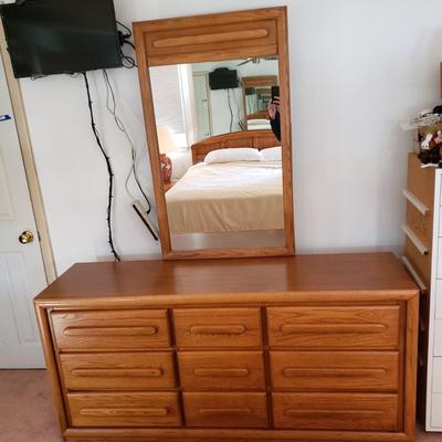 LOT 168Z: Nine Drawer Dresser with Mirror
