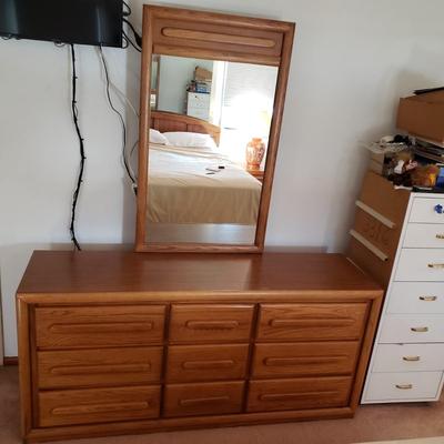 LOT 168Z: Nine Drawer Dresser with Mirror