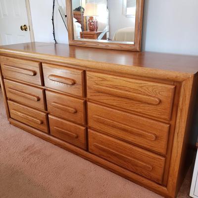 LOT 168Z: Nine Drawer Dresser with Mirror