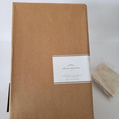 LOT 174Z: Pottery Barn Silver Plated Box, New in Box Christmas Ornaments & Novelty Christmas Light Necklace