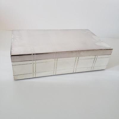 LOT 174Z: Pottery Barn Silver Plated Box, New in Box Christmas Ornaments & Novelty Christmas Light Necklace