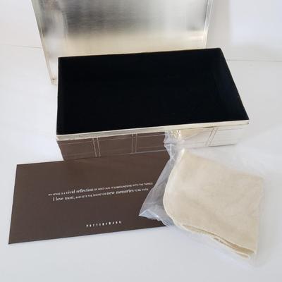 LOT 174Z: Pottery Barn Silver Plated Box, New in Box Christmas Ornaments & Novelty Christmas Light Necklace