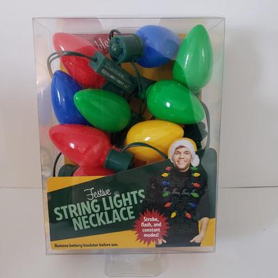 LOT 174Z: Pottery Barn Silver Plated Box, New in Box Christmas Ornaments & Novelty Christmas Light Necklace