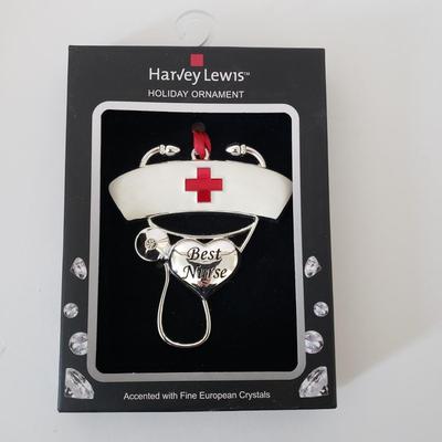 LOT 174Z: Pottery Barn Silver Plated Box, New in Box Christmas Ornaments & Novelty Christmas Light Necklace