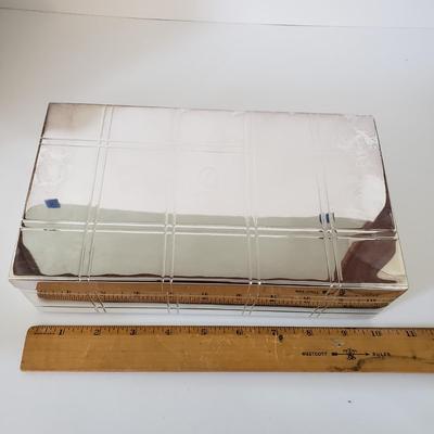 LOT 174Z: Pottery Barn Silver Plated Box, New in Box Christmas Ornaments & Novelty Christmas Light Necklace