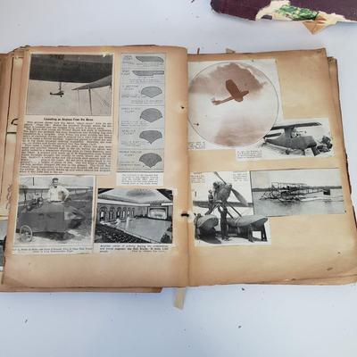 LOT 180Z: Vintage Stamp Album, Slovensky Typograf Art Book & Airplane Scrap Book