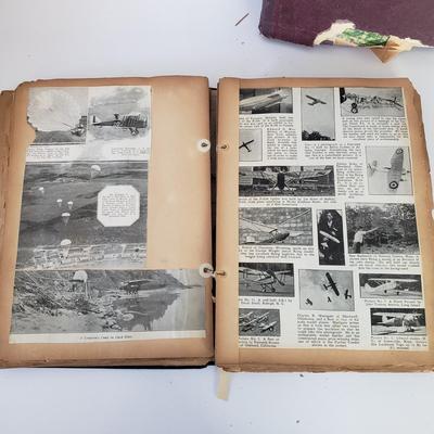 LOT 180Z: Vintage Stamp Album, Slovensky Typograf Art Book & Airplane Scrap Book