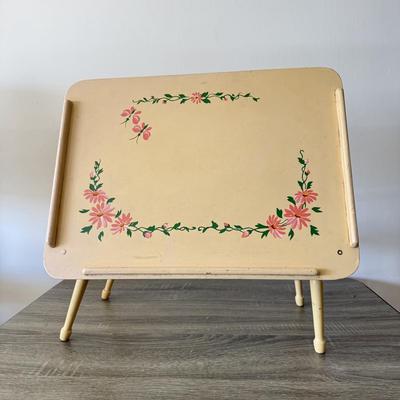 LOT 181L: Vintage West Bend Cream Brown Slow Cooker, Painted "Breakfast in Bed" Tray & Vintage Recipe Boxes