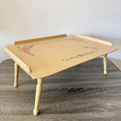 LOT 181L: Vintage West Bend Cream Brown Slow Cooker, Painted "Breakfast in Bed" Tray & Vintage Recipe Boxes