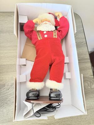 LOT 187L: Vintage Animated Christmas Decor w/ Boxes: Jingle Bell Rock Santa & Douglas Fir