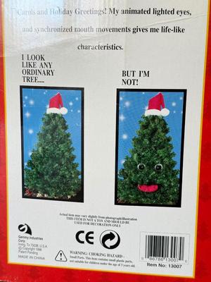 LOT 187L: Vintage Animated Christmas Decor w/ Boxes: Jingle Bell Rock Santa & Douglas Fir