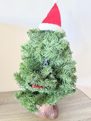 LOT 187L: Vintage Animated Christmas Decor w/ Boxes: Jingle Bell Rock Santa & Douglas Fir