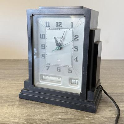 LOT 189K: Vintage Art Deco Hammond Gregory Sky Scraper Electric Desk Calendar Clock