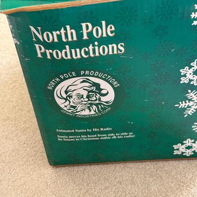 LOT 190L: North Pole Productions Animated Santa by His Radio w/ Box & Mrs. Claus Animated Figure