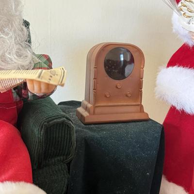 LOT 190L: North Pole Productions Animated Santa by His Radio w/ Box & Mrs. Claus Animated Figure