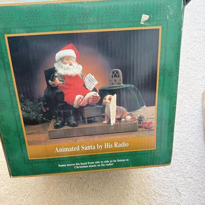 LOT 190L: North Pole Productions Animated Santa by His Radio w/ Box & Mrs. Claus Animated Figure