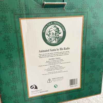 LOT 190L: North Pole Productions Animated Santa by His Radio w/ Box & Mrs. Claus Animated Figure