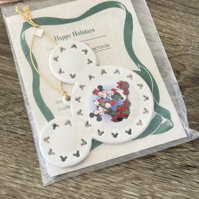 LOT 191L: Vintage Mini Ball Tree Ornaments, Disney & More: Glass Christmas Balls w/ Characters, Stretchy Santas, Sebastian Ornament...