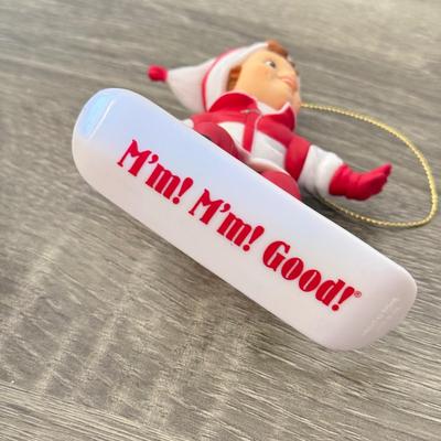 LOT 193L: Collection of Campbell's Soup Christmas Tree Ornaments w/ Vintage Tomato Soup Label Print Mugs